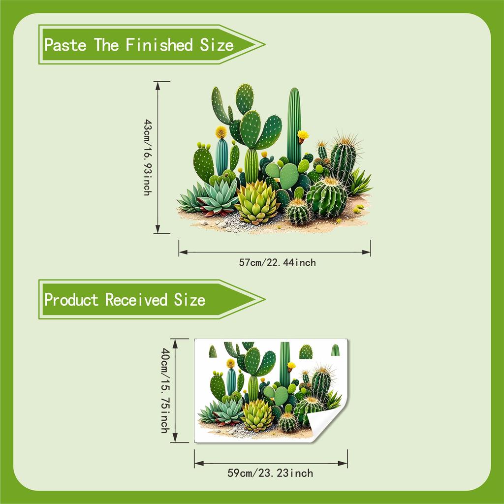 Cactus Succulent Window Sticker Self Adhesive Green Plant Glass Decal Decor