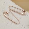 Chic Paperclip Shape Copper Zircon Earrings High-end Korean Style For Women