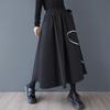 Black Cotton Plus Size High Waist Vintage Spring Autumn Casual Loose Long for Woman Skirts Womens Skirt