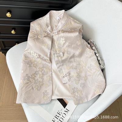 2025 Morning Brocade New Top Vest Women's Chinese Button Fashion Vest China