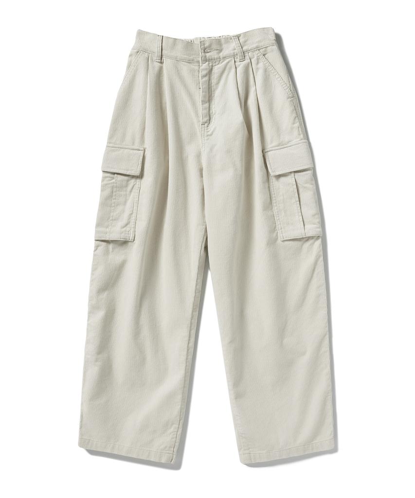 Peullukeu Corduroy Cargo Pants Ivory Fpt115