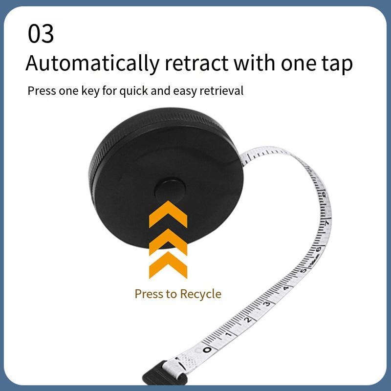 1PC Schwarz-Weiß-Maßband Messen Kleidung Messen Geschenk Maßband Mini Maßband Automatische Teleskop