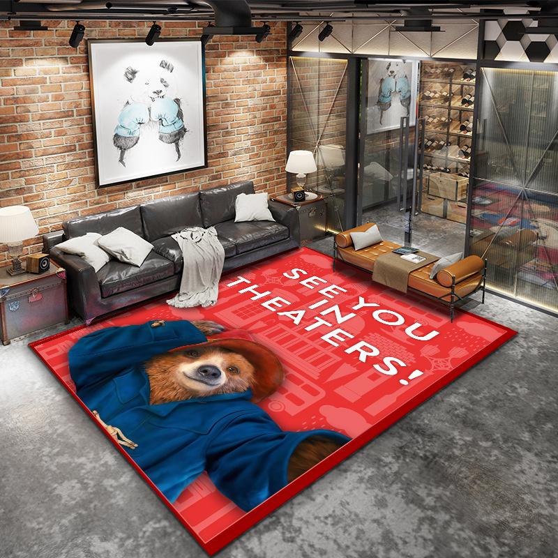 Paddington Bear Carpet Rug for Living Room Bedroom Home Sofa Decoration,Kids play Nonslip Floor Mat