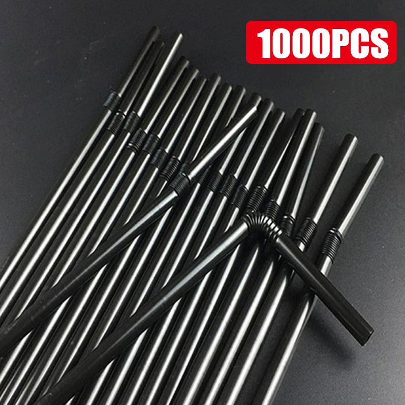 50-1000Pcs Drinking Straws Colorful & Black rietjes Flexible Wedding Party Supplies Drinking Straws Kitchen