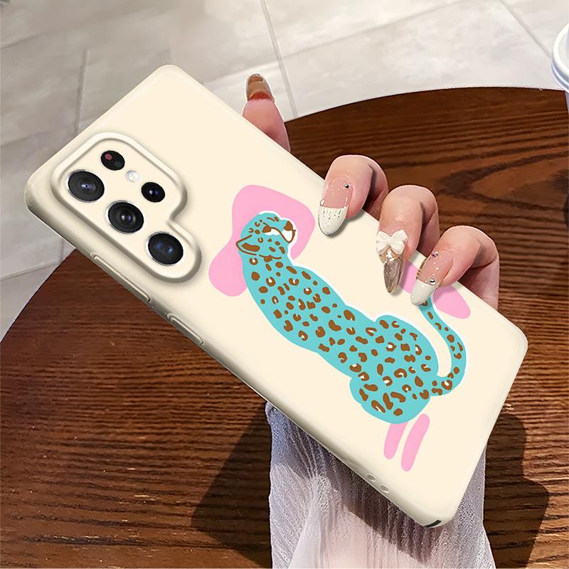 Foreign Trade for Fashion Blue Cheetah Printing Mobile Phone Case Samsung S23/S22 Fine Hole Wear-resistant Galaxy S25 +