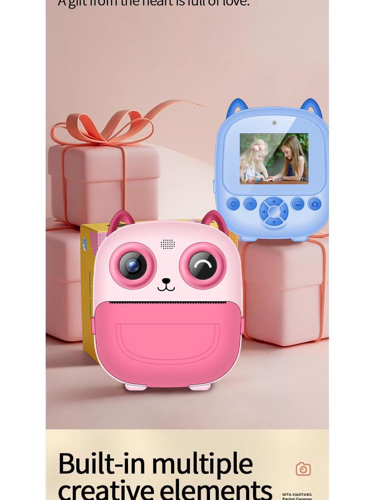 S5 HD Mini Dual Instant Camera for Kids - Thermal Cartoon Printing