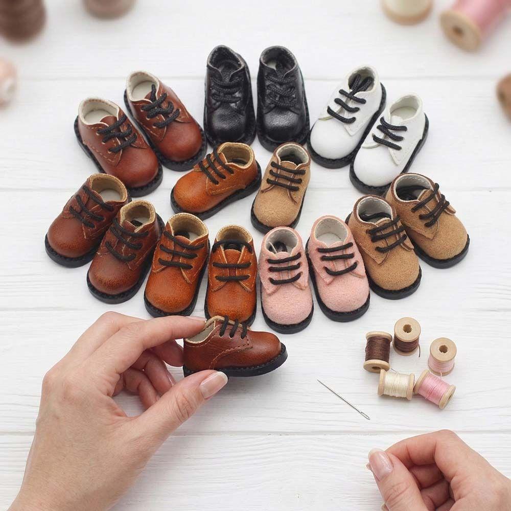 1Pair PU Leather Doll PU Leather Shoes Shoes Doll BJD Doll PU Shoes  Children Toys