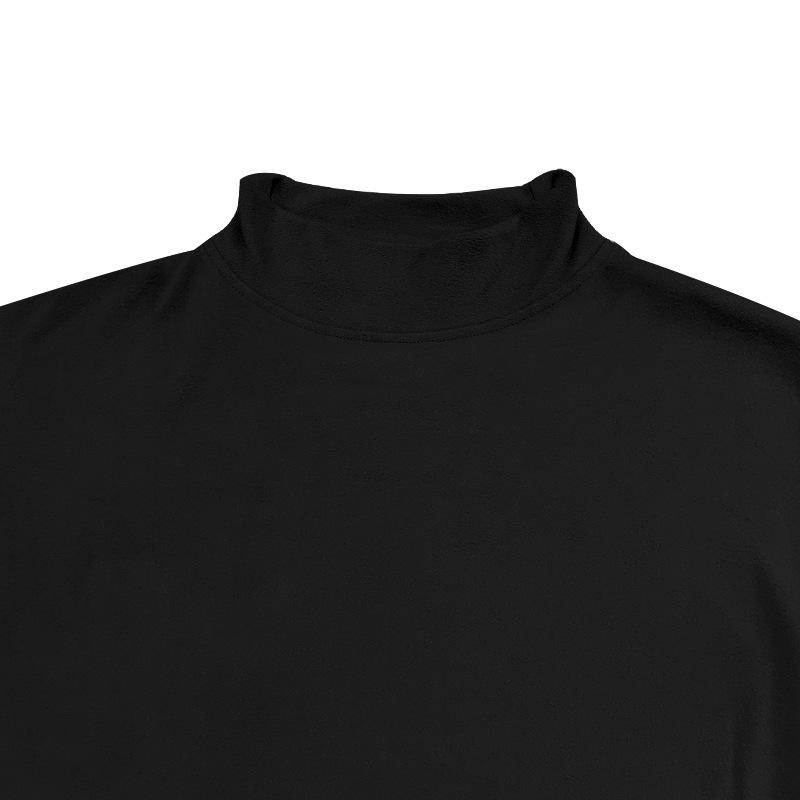 Men's Autumn/Winter Solid-Colour Long-Sleeved T-Shirt in Wool Blend Men's Base Layer Top with Close-Fitting Semi-Round Neck