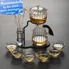 Creative Flower Arrangement Teapot Glass Lazy Automatic Tea Making Household Pu'er Scented Kung Fu Tea Tea Set Infuser Drinking