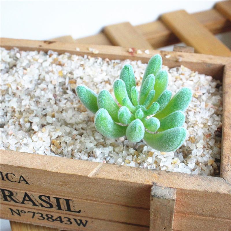 

1Pc Simulation Plant Succulent Flower Head Flocking Mini Stone Lotus DIY Wall Accessories Home Garden Decoration