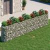 VidaXL Raised Bed with Gabion Flower Bed Plant Support Planter Flower Pot Garden Terrace Outdoor Iron 152037