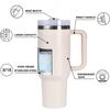 40 Oz Insulated Mug with Handle and Flip Top Straw, Double Wall Vacuum 12 Hour Insulated Water Bottle Leak Proof BPA Free