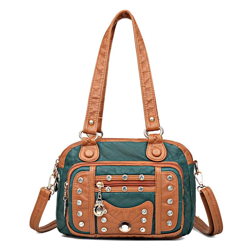 Hochwertiges Weichleder Mehrere Taschen Damenhandtaschen Luxuriöse Kleine Damen Schulter-Umhängetaschen