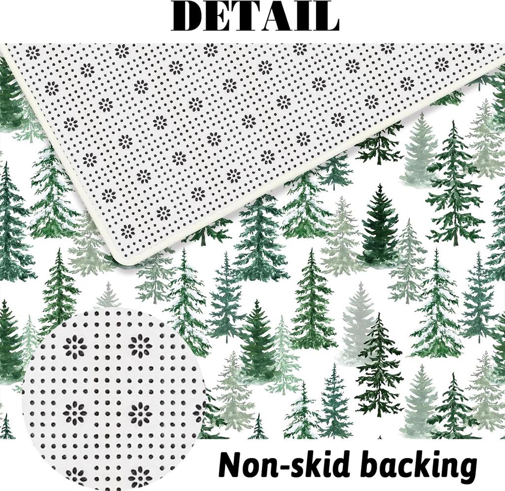 4Pcs Bathroom Shower Curtain Set Christmas tree Bathroom Curtain With 12 Hooks Non Slip Rugs Toilet Cover Mat Bathroom Partition