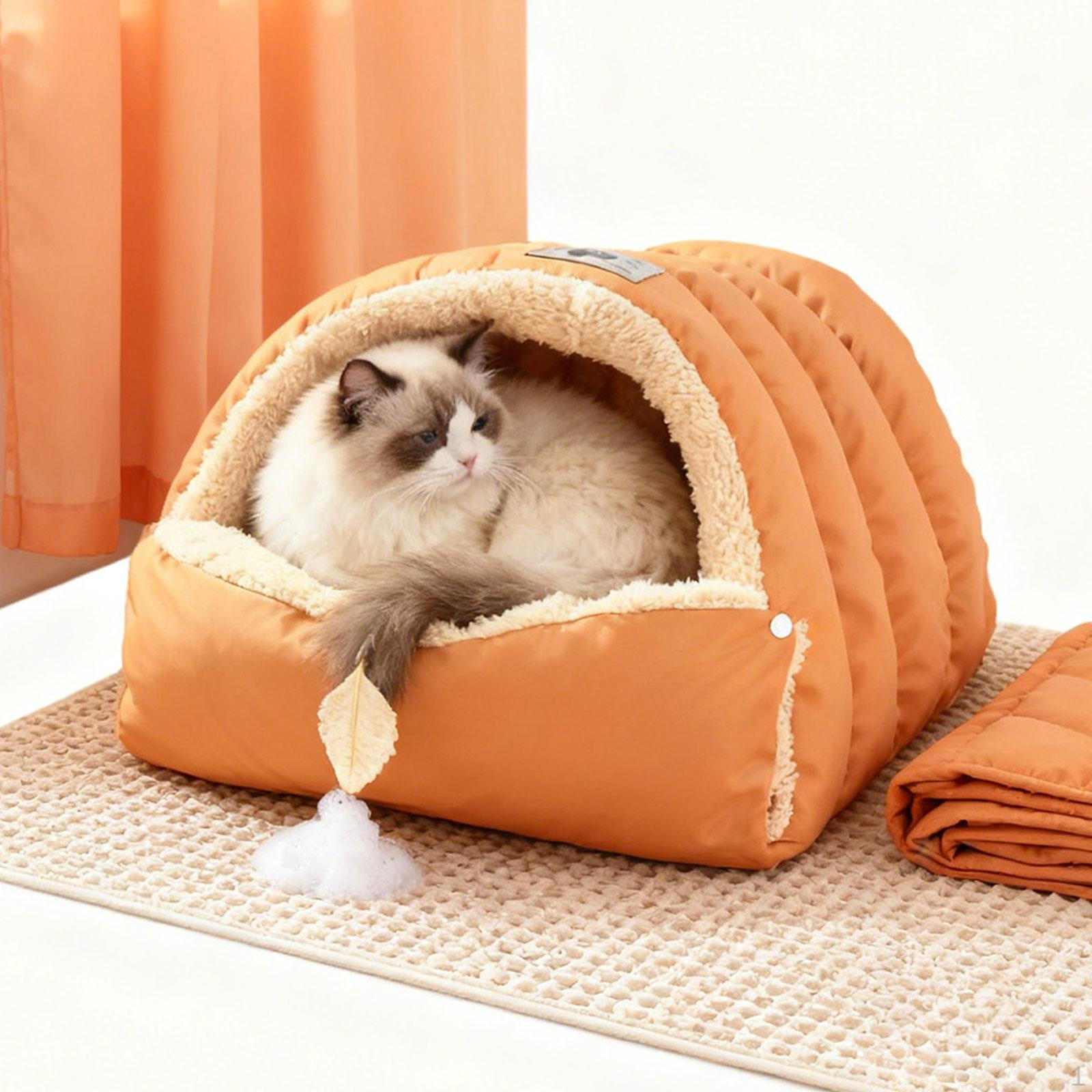 

Cat Bed Cushion, Washable Thickened Cute Pet House, Sleeping Bag for Small Dogs, Indoor Cats, S