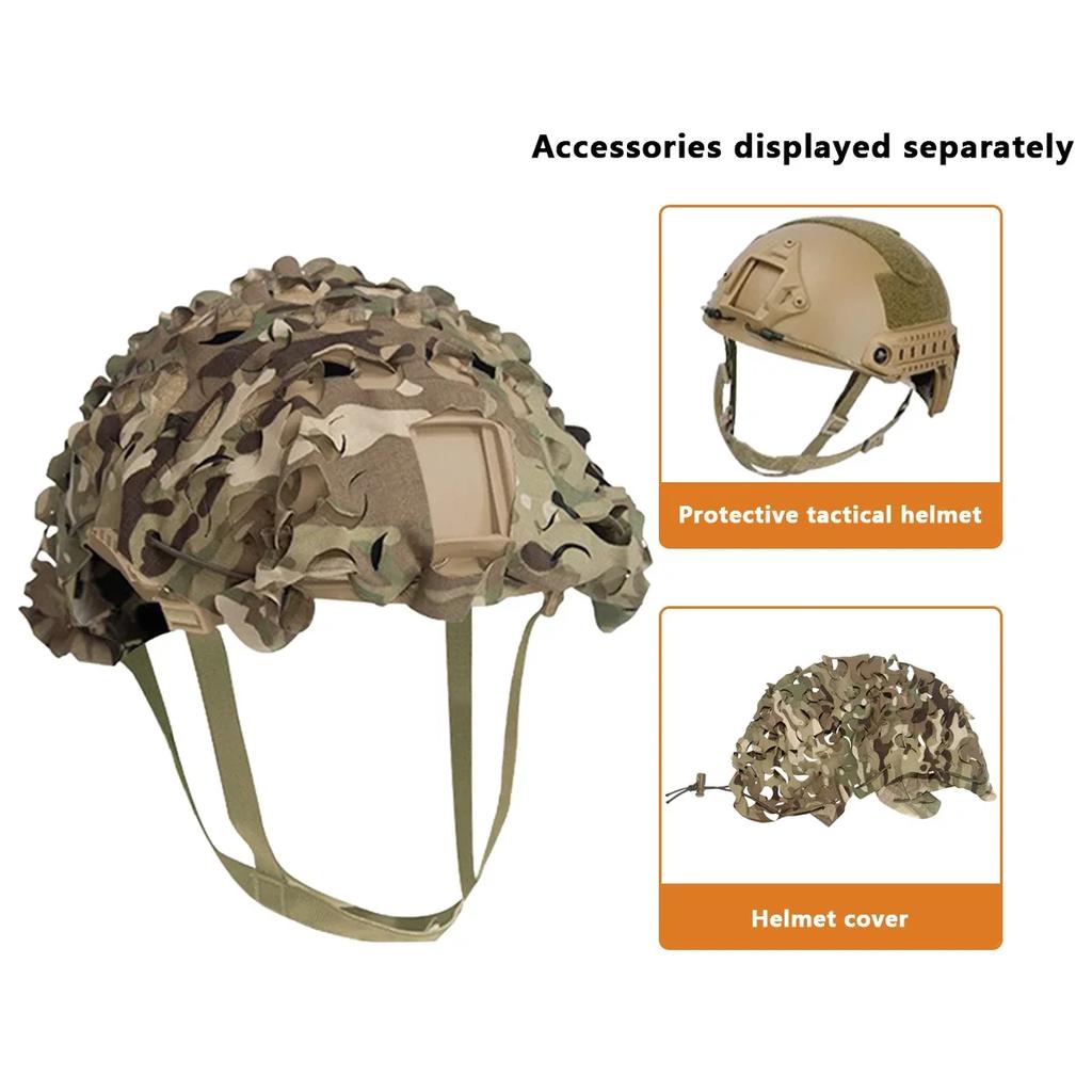 3D Camo Laser Cut Leaf Shape Airsoft Helmet Cover Mesh Helmet Cloth Paintball Hunting Fast MH PJ BJ Helmet Accessories