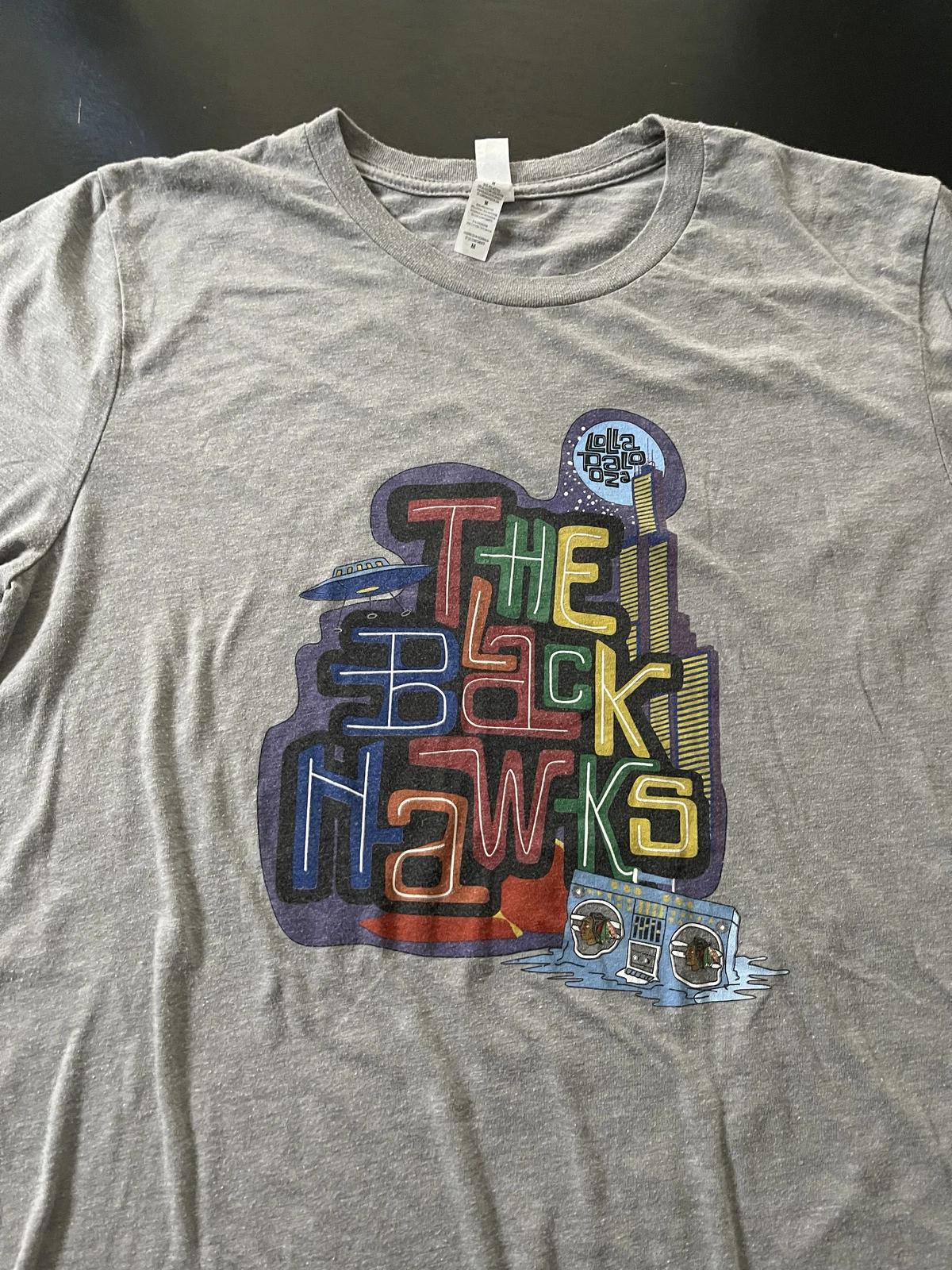 Chicago Blackhawks x Lollapalooza T-Shirt, Gray, Size: Medium S
