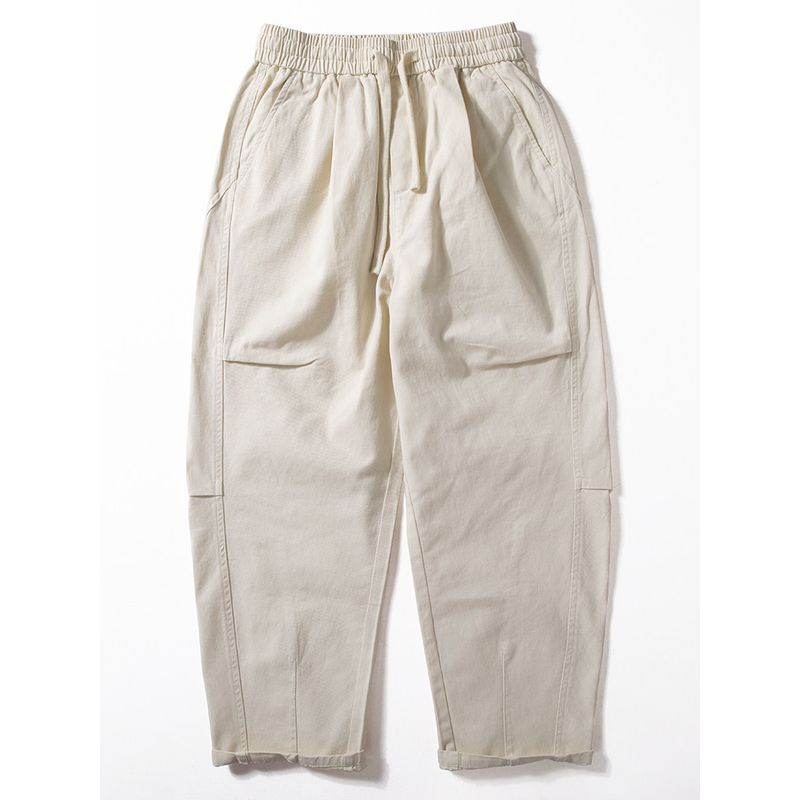 Men's Casual Pants 2025 Spring and Autumn New Japanese Style Basic Versatile Pure Cotton Pants Street Fashion Loose Wide-Leg Pants