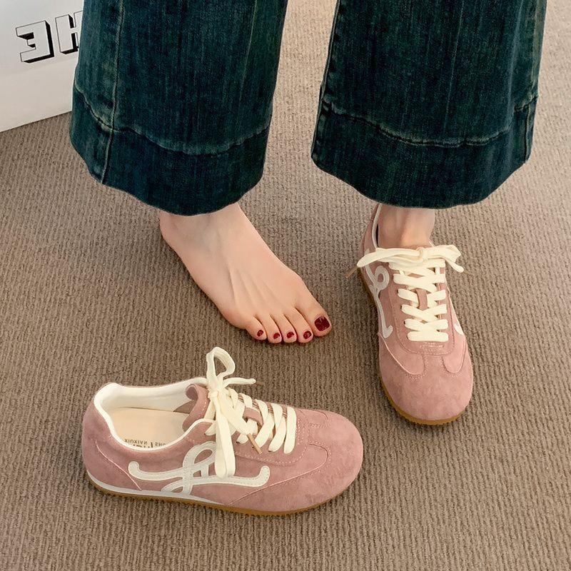 

Желтые туфли Dexun женские весна 2025 новые популярные женские туфли на плоской подошве ретро туфли Forrest Gump повседневная спортивная обувь 35 розовый