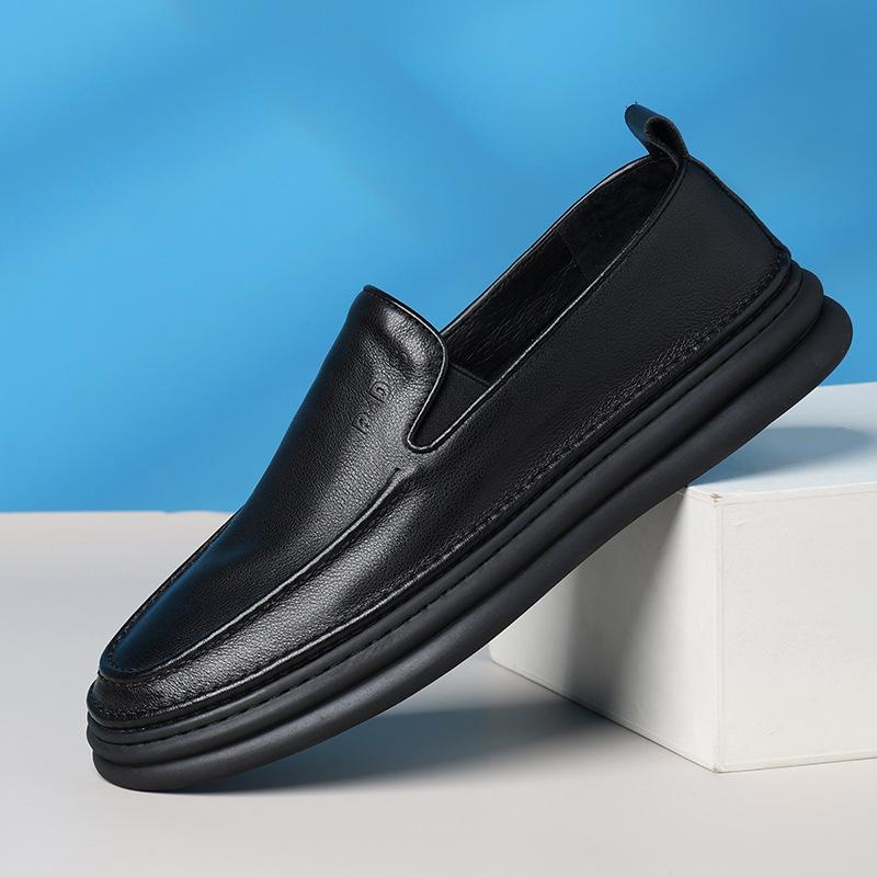 2025 direct supply men's shoes autumn new casual leather shoes men's leather one-pedal soft-soled versatile loafers