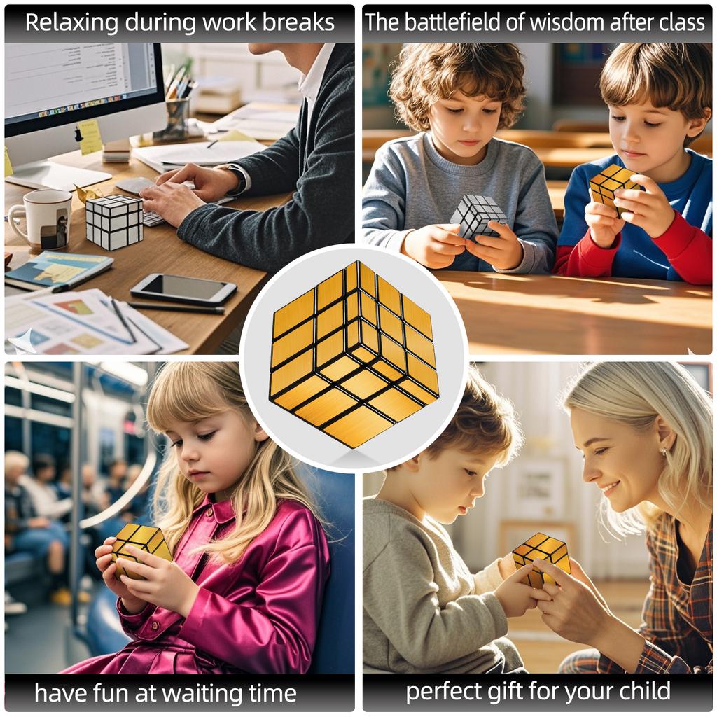 Sengso Mirror Cube 2X2 3X3 4X4 Magic Tower High-Reflectivity Puzzle Toy - Birthday Gift For Adults & Children'S Logic Training