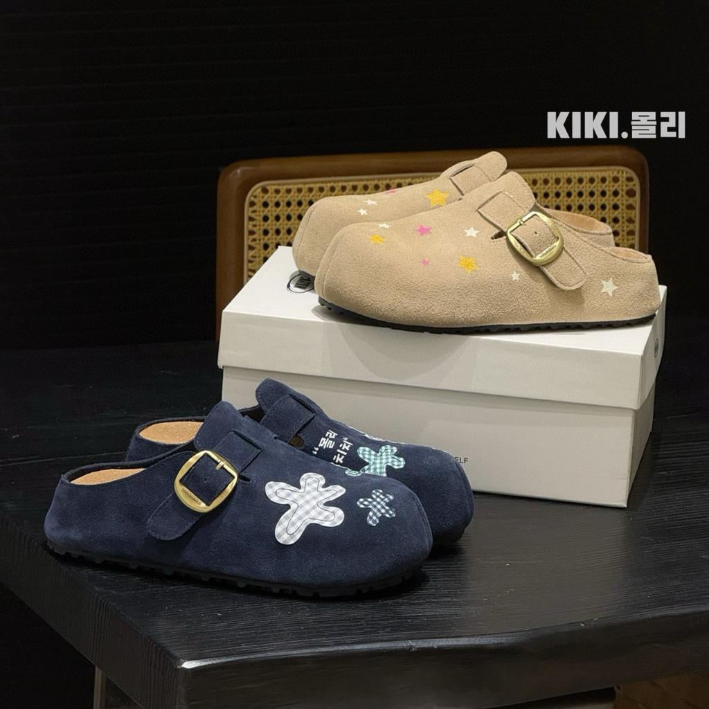 Niche flowers summer new retro design feeling thick bottom half slippers bag head height slippers women