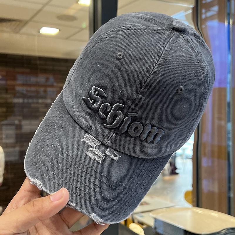 Retro three-dimensional embroidered peaked cap female couple niche trendy brand face small sunshade baseball cap
