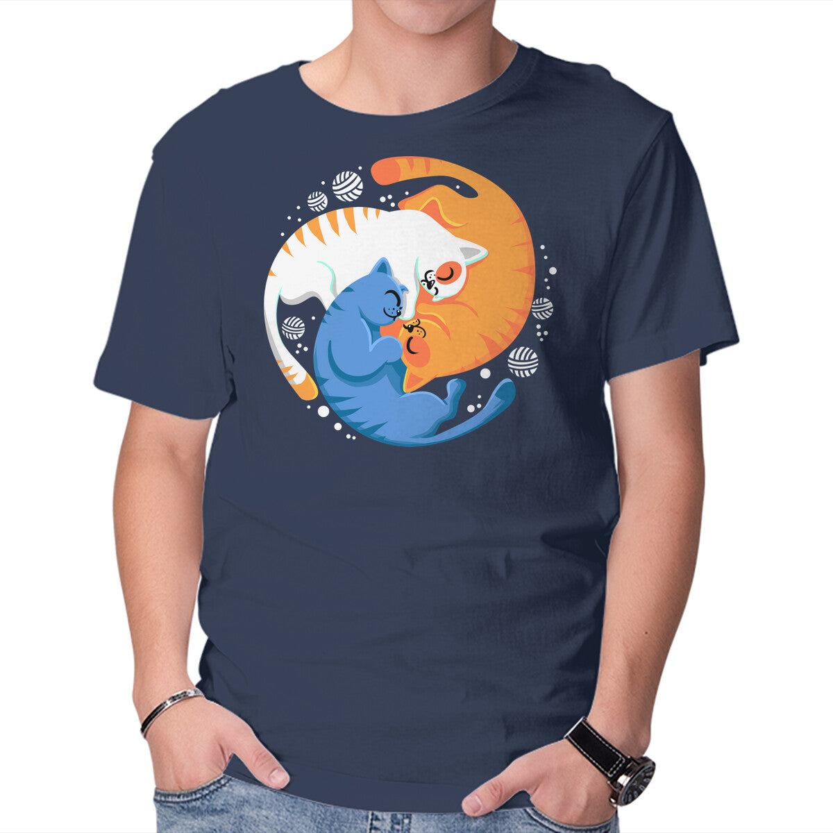 Unisex Crew Neck T-Shirt Purrfect Circle Graphic Short Sleeve Casual Tee XXXL