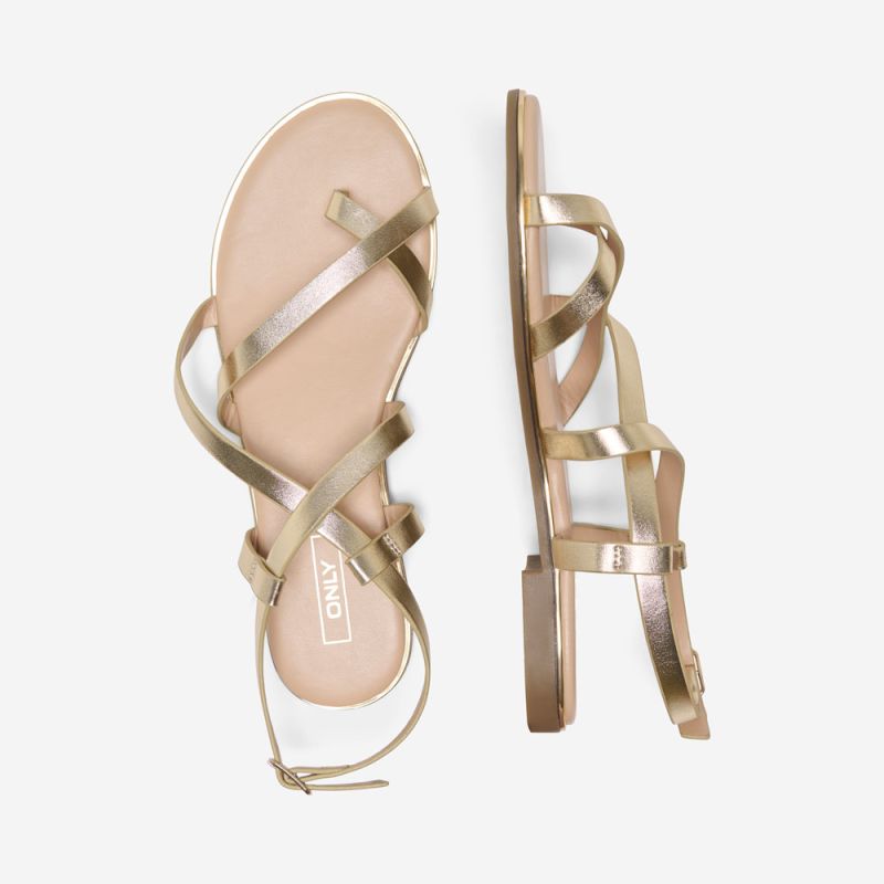 Sandales couleur dorée avec boucle Femme ONLY
