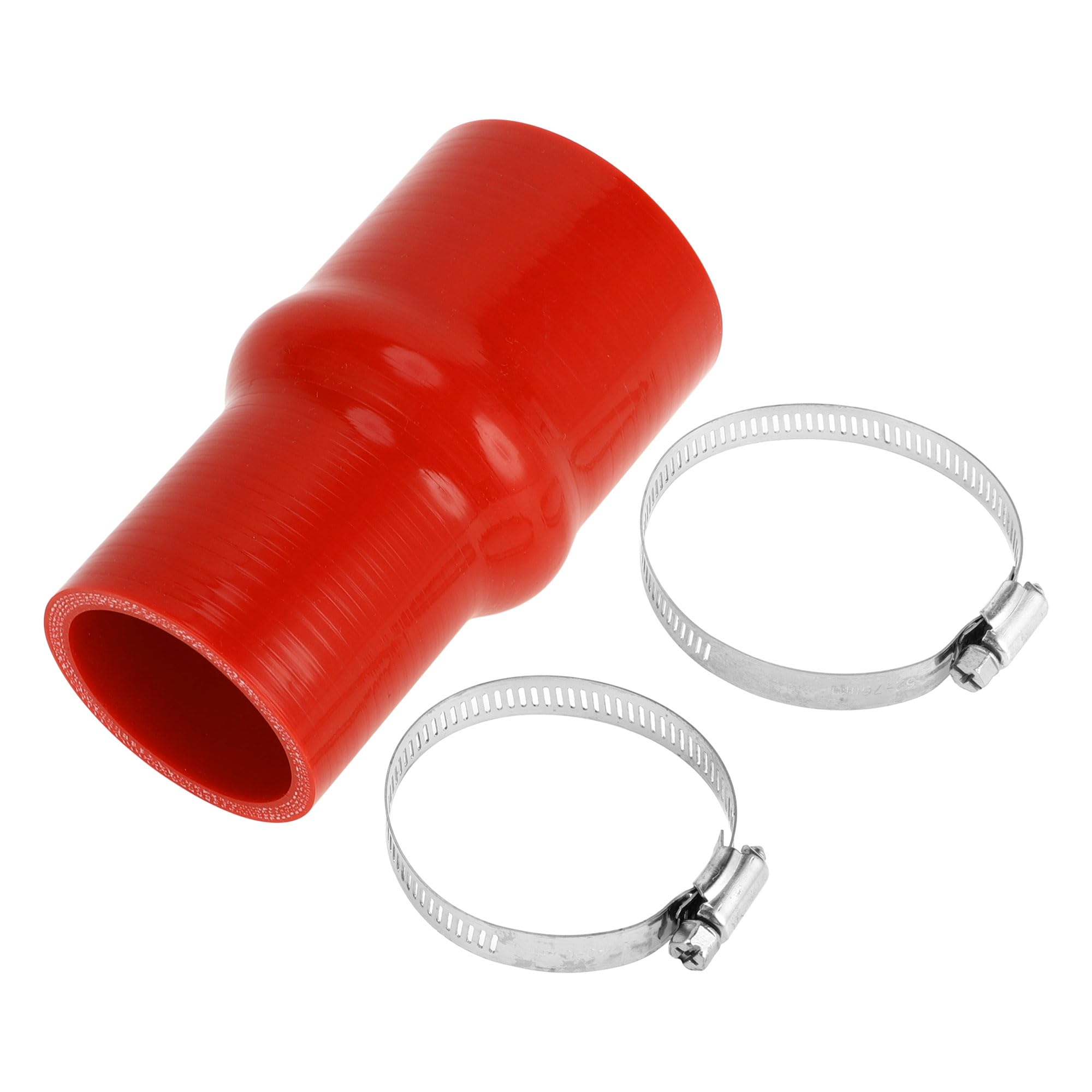 

X AUTOHAUX Different Diameter Hump Silicone Hose, Silicone Hump Hose, Silicone Tube, Intercooler, Turbo, Length 127mm Inner diameter 63-51mm червоний