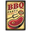 Metal Aluminum Signs BBQ Party Zone Wall Decoration Plaque Vintage Art Poster Iron Painting for Man Cave Home Cafe Garden Club