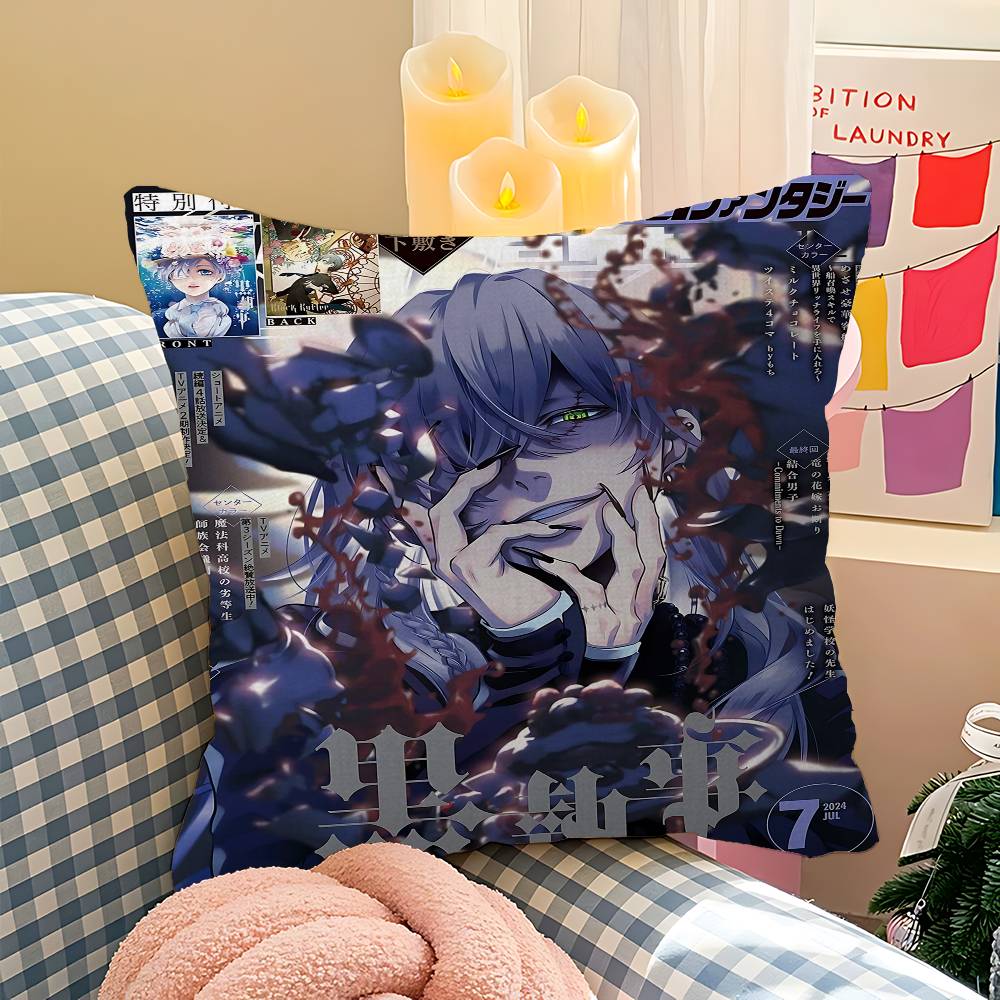 1PC Japanese Anime Black Butler Cushion Cover Car Throw Pillow Case For Sofa Car Christmas Gift 40x40cm 45x45cm
