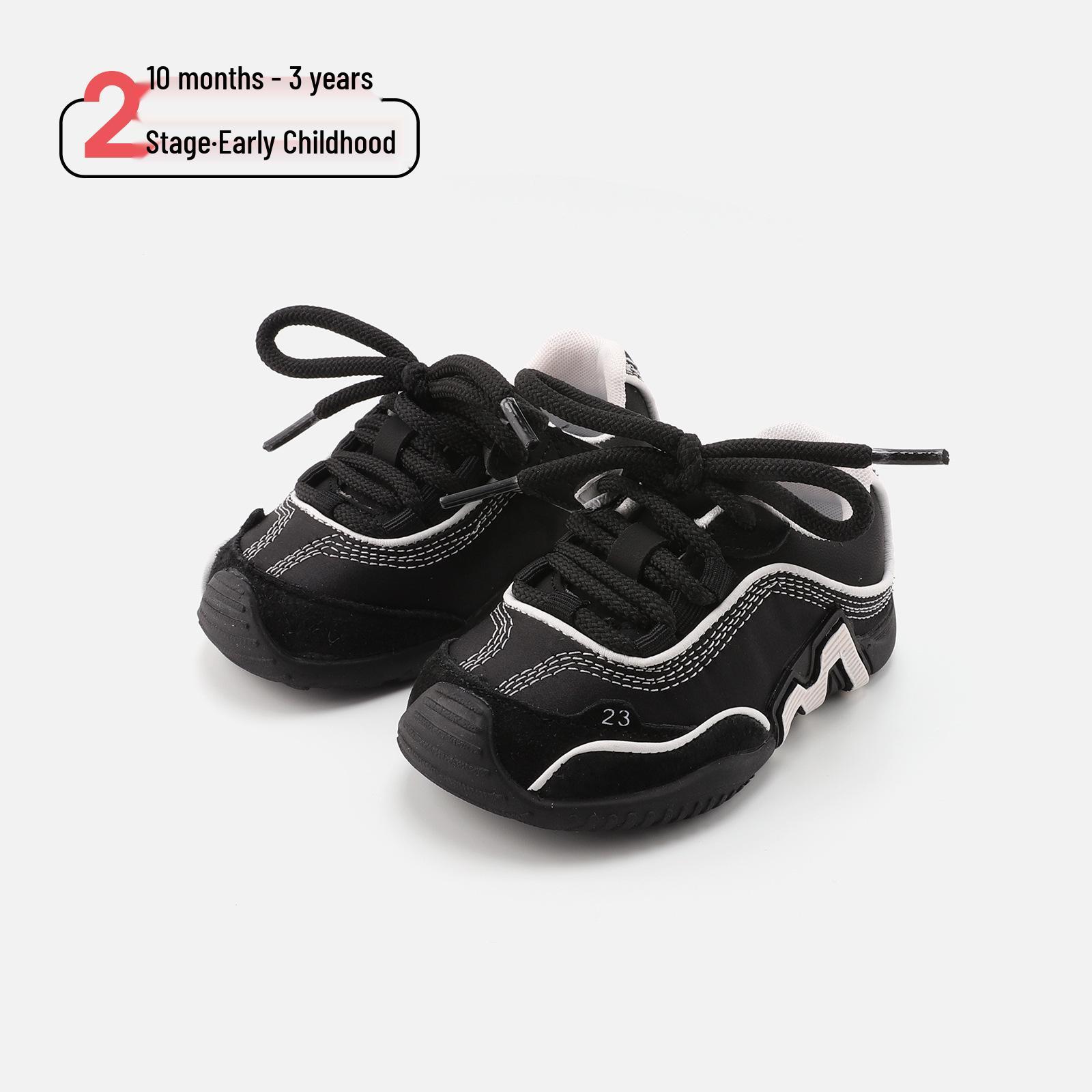 

Non-Slip Baby & Toddler Shoes, 10 Months-3 Years, Trendy Spring Sports Style with Soft Soles for Boys & Girls Size 19 / 14.0cm чорний