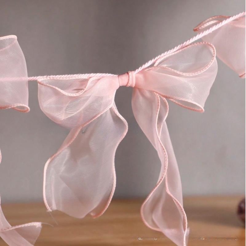 12pcs Sweet Bowknot Banner Hanging Pendant Garlands for Birthday Party Decor Baby Shower Wedding Party Photo Background Decor