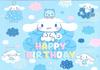 Sanrio Backdrops Banner Rainbow Balloons Cartoon Cinnamoroll Children's Happy Birthday Party Decor Photo Background Booth Props