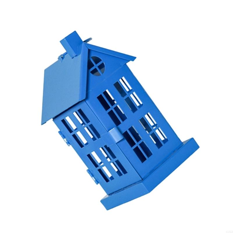 62KD Iron House Hanging Holder Tealight Lanterns Hanging Ornament Decors