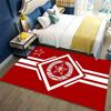 Red White Star Wreath Symbol Print Area Rug, Non Slip Soft Floor Mat Living Room Bedroom Home Decor Indoor Carpet