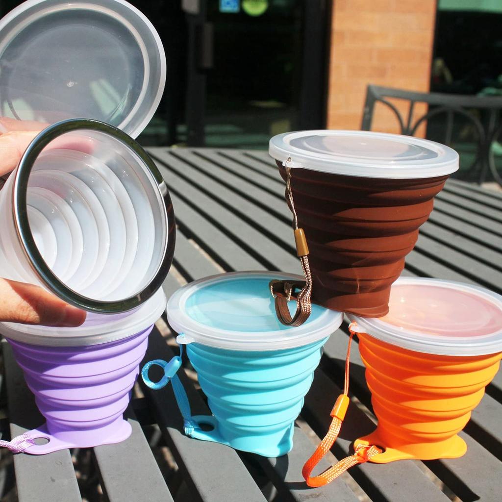 Silicone Foldable Cup Collapsible Telescopic Adorable Water Bottle Outdoor Use Travel Children Cups Teacups Ware Jug Drink Water Copa