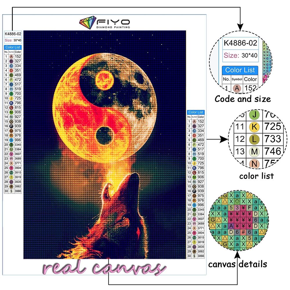 Vollständiges 5D-Diamantgemälde zum Selbermachen, Tierwolf, 5D-Diamantgemälde