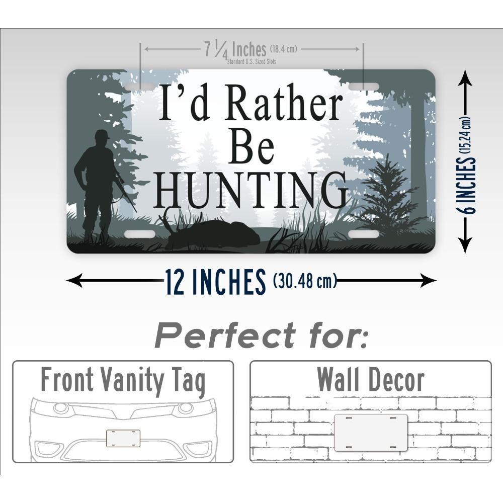 Customizable Metal Tin Sign Hunter Deer Hunting Car License Plate Auto Tag Outdoor Decor For Car