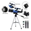 150x Astronomical Telescope 70mm Aperture Refractor Portable Travel Telescope With Phone Adapter Wireless Remote