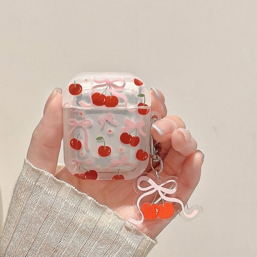 Cherry bow for AirPods 1 /1Pro1 Apple Bluetooth headset case 1 generation photo frame three-dimensional protective case