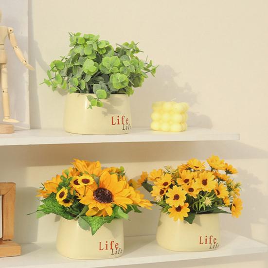 Simulation Bonsai Realistic Non-Withered Aesthetics Decorative Ins Rustic Sunflower Simulation Pot Table
