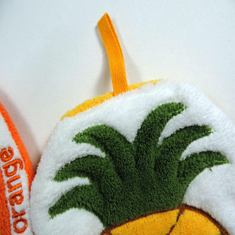 Cartoon Fruit Hand Towel Hanging Absorbent Bathroom Kerchief Coral Fleece Thickened Washcloth