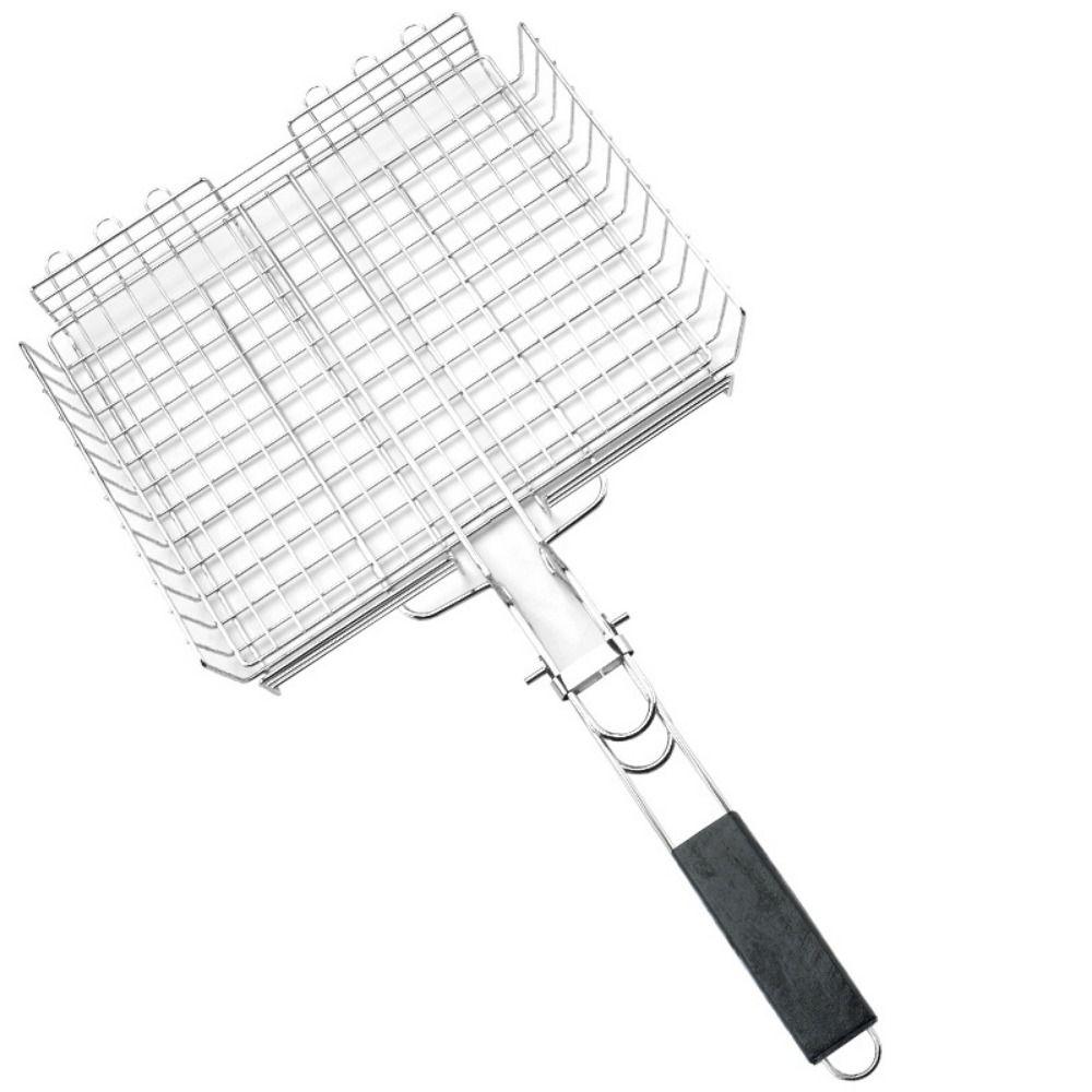 BBQ Tools Folding Fish Grill Basket Extra Large Detachable BBQ Rack Non-stick Thicken Barbecue Mesh Mat Fish Steak Vegetable