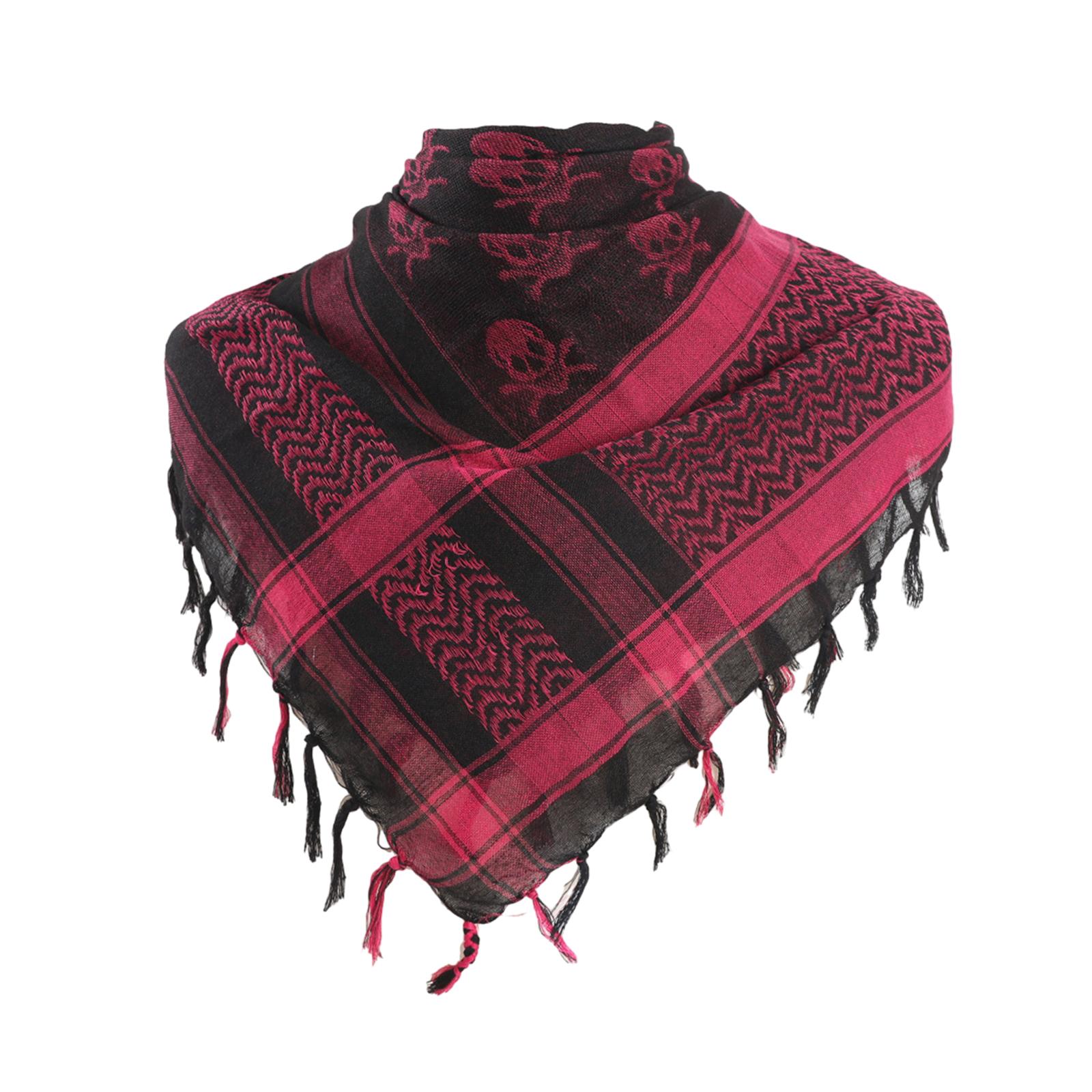 

Skull Pattern Arab Keffiyeh Shemagh Square Scarf Lightweight Neck Warmer Cover Desert Scarves Shawl Headwrap for Camping 2