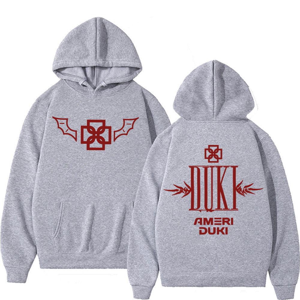 Rapper Duki Ameri World Tour 2025 Merch Sweatshirt Herrenbekleidung High Street Hip Hop Hoodie Lässige Fleece Langarm Pullover