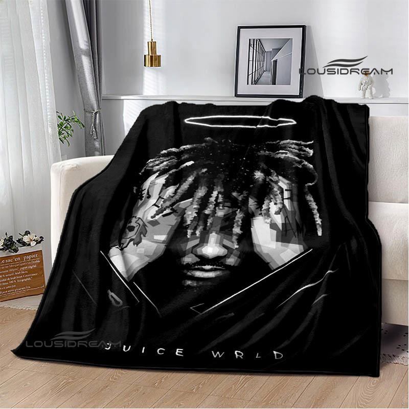 3D Rapper Juice Wrld 999 Retro Printed blankets Flannel Warm blanket Soft Cozy Blanket Travel Blankets bed linings Birthday Gift