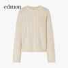 Edition Women's Yak & Camel Wool Blend Cable Knit Pullover Sweater