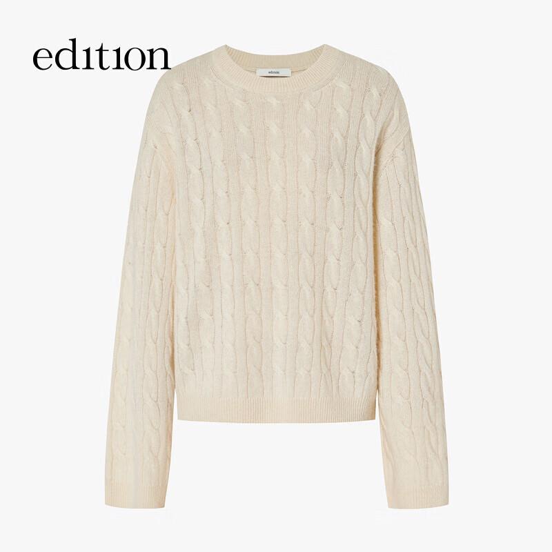 Edition Women's Yak & Camel Wool Blend Cable Knit Pullover Sweater